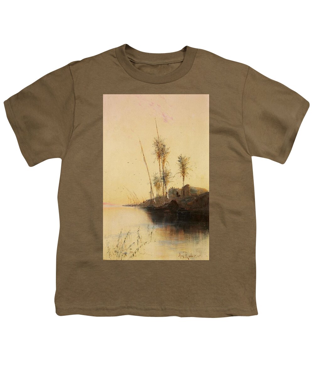 Max Friedrich Rabes Youth T-Shirt featuring the painting Nile Landscape #3 by MotionAge Designs