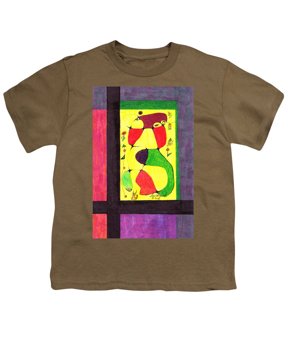 Lew Hagood Youth T-Shirt featuring the mixed media 46.ab.19 by Lew Hagood