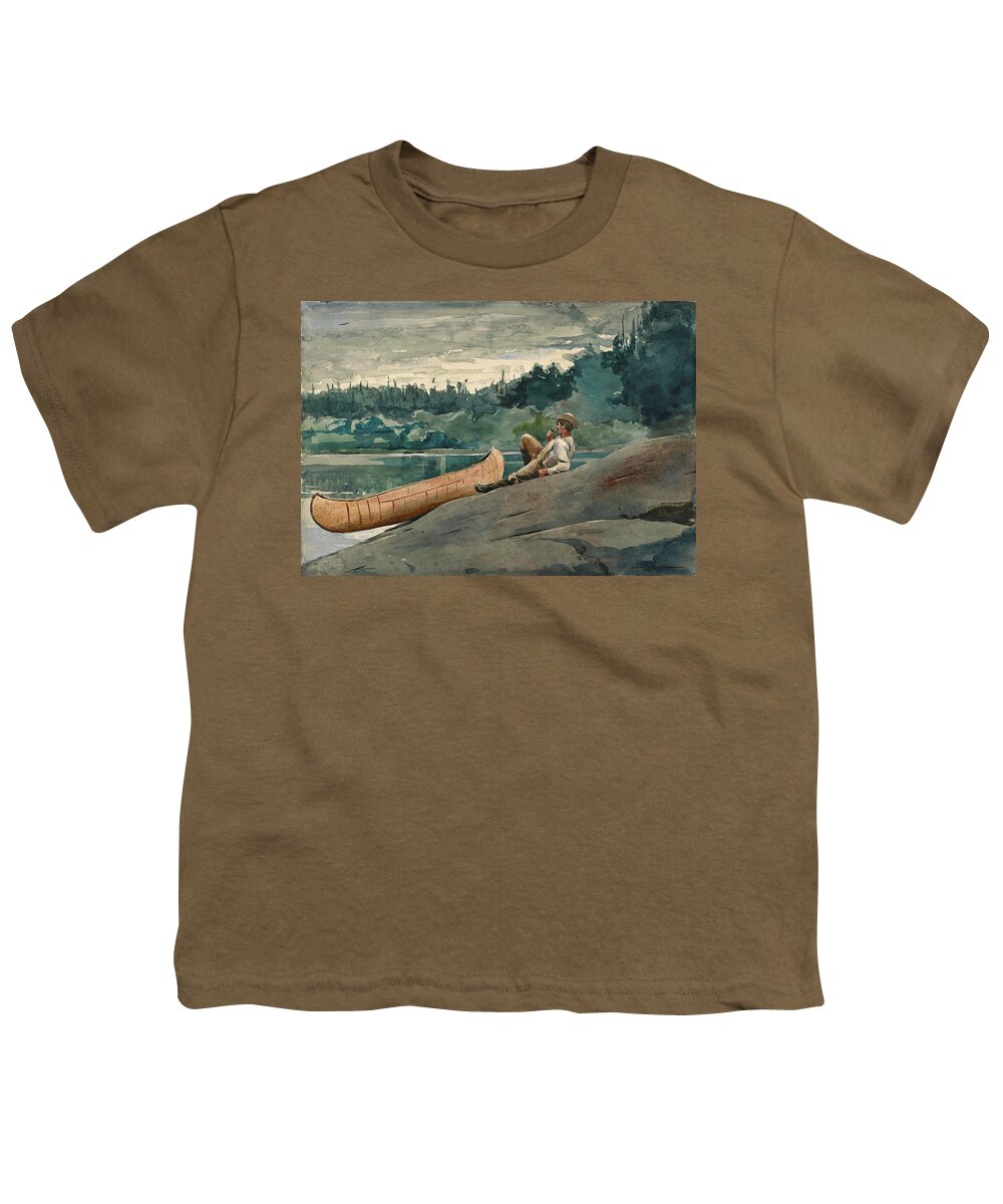 Winslow Homer Youth T-Shirt featuring the drawing The Guide #6 by Winslow Homer
