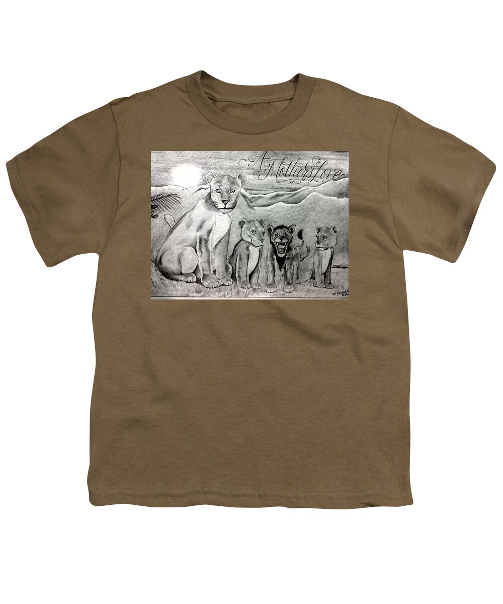 Mexican American Art Youth T-Shirt featuring the drawing A Motherz Pride by Joseph Lil Man Valencia