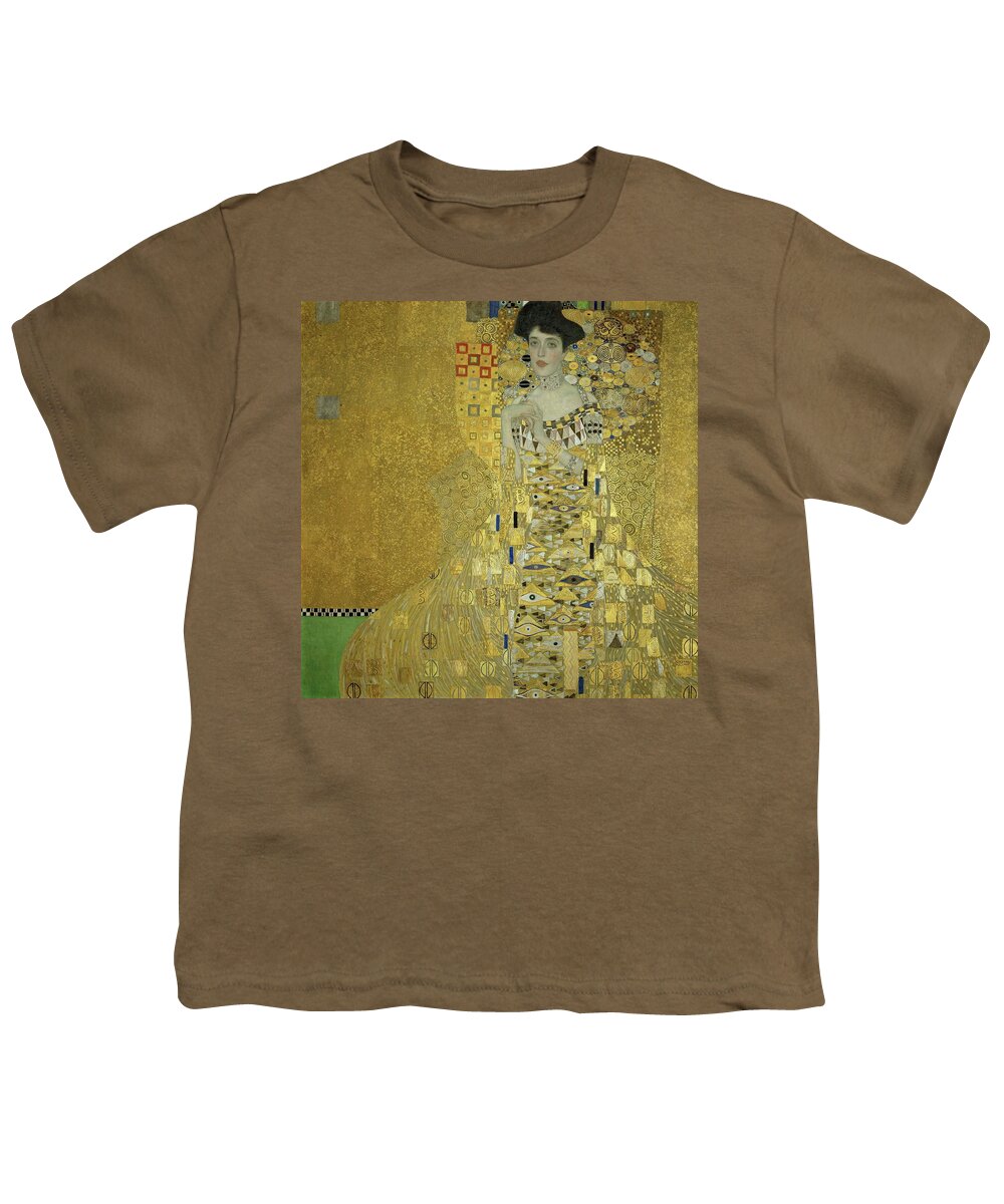 Gustav Klimt Youth T-Shirt featuring the painting Adele Bloch-Bauer I, 1907.Estates of Ferdinand and Adele Bloch-Bauer. by Gustav Klimt -1862-1918-