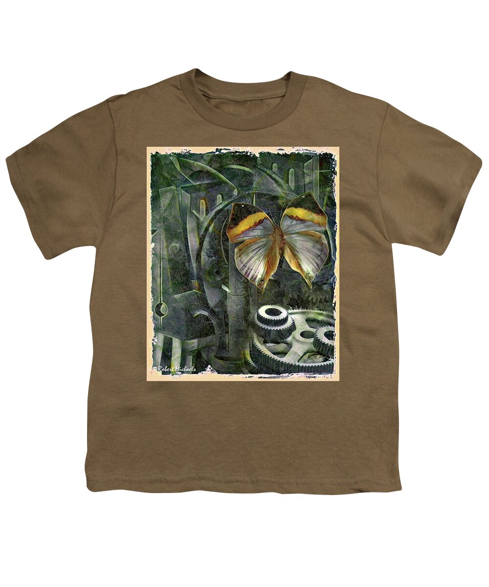 Butterfly Youth T-Shirt featuring the photograph Among The Gears by Robert Michaels