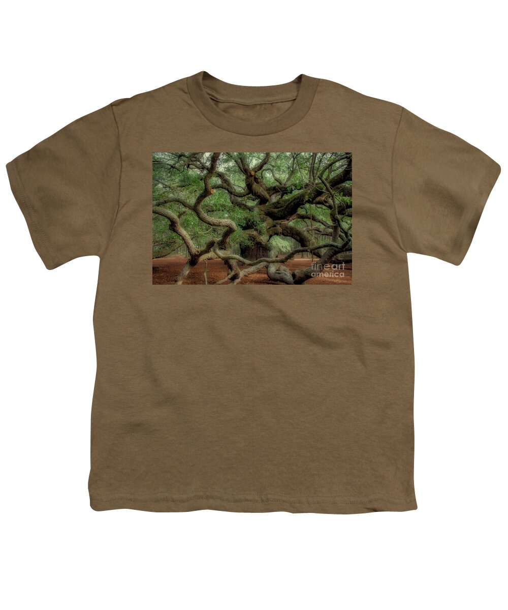 Angel Oak Tree Youth T-Shirt featuring the photograph Angel Time Curls by Dale Powell