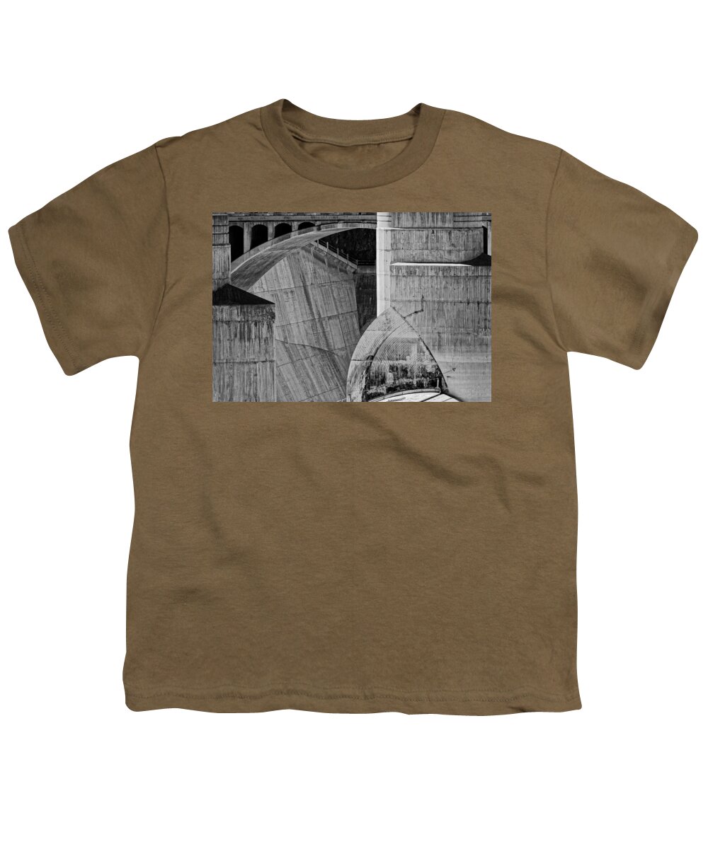 Concrete Forms Youth T-Shirt featuring the photograph Concrete Forms -- Hoover Dam Arizona Spillway in Arizona by Darin Volpe