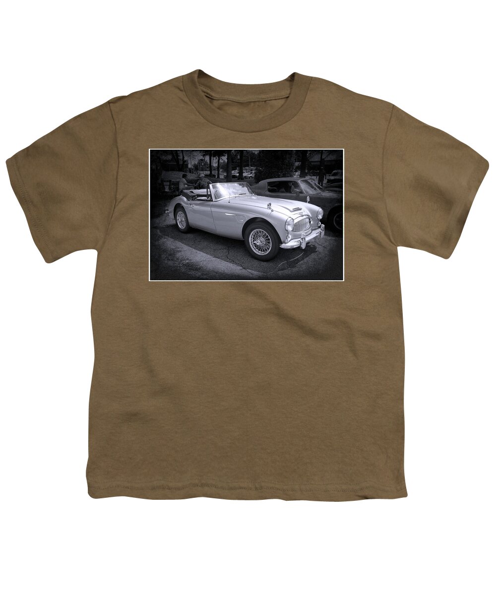 Car Youth T-Shirt featuring the digital art Austin Healey 3000 car by Bonnie Willis