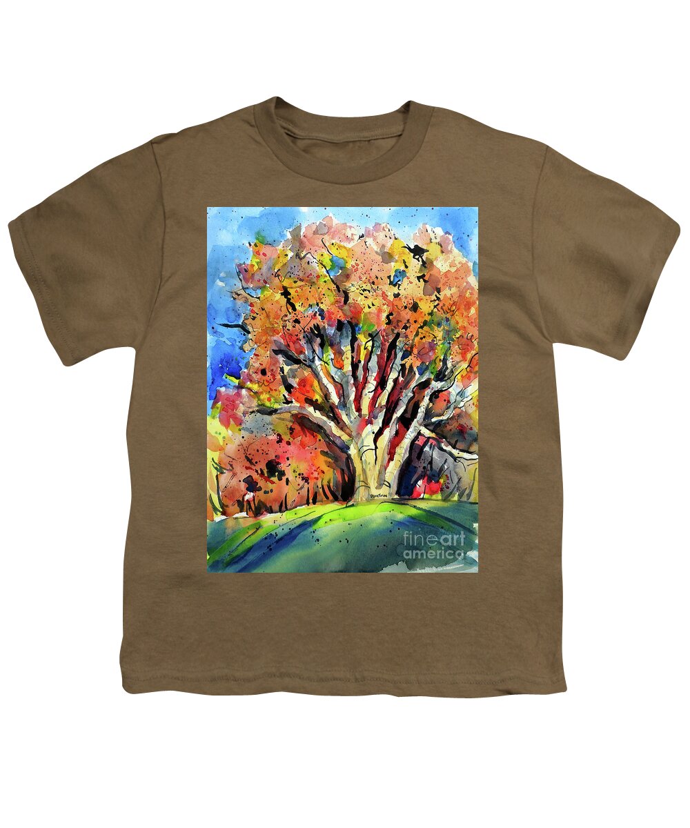 Oaks Youth T-Shirt featuring the painting Autumn Oak by Terry Banderas