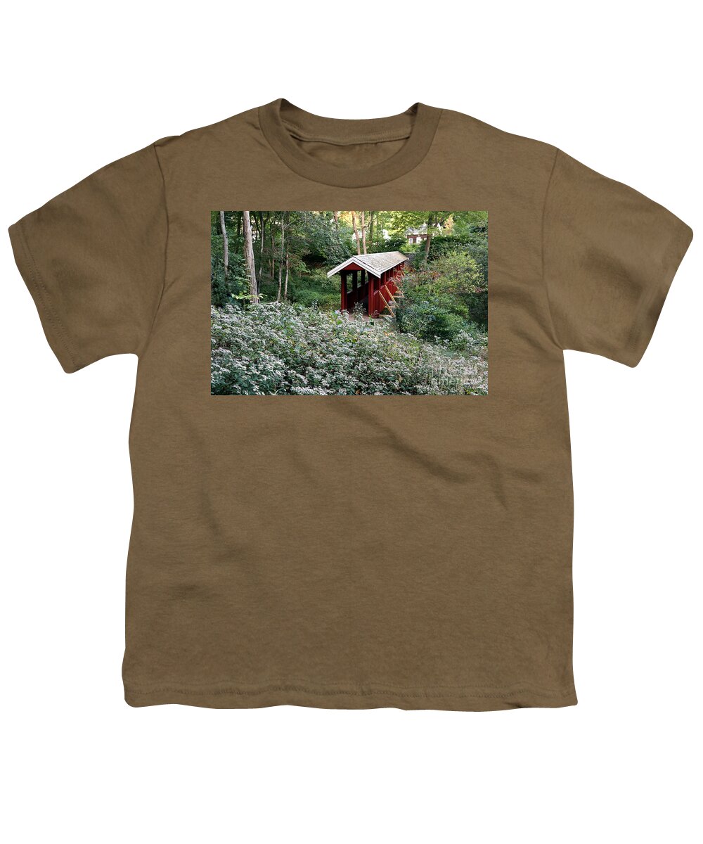 Covered Bridge Youth T-Shirt featuring the photograph Billington St Covered Bridge 2019 by Janice Drew