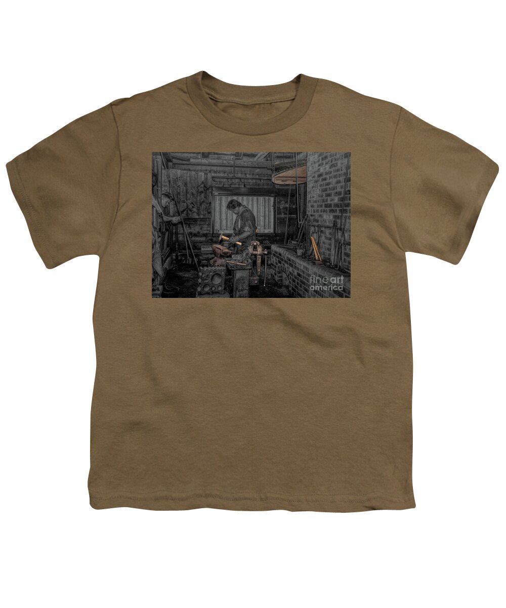 Forge Youth T-Shirt featuring the digital art Black Smith by Jim Hatch