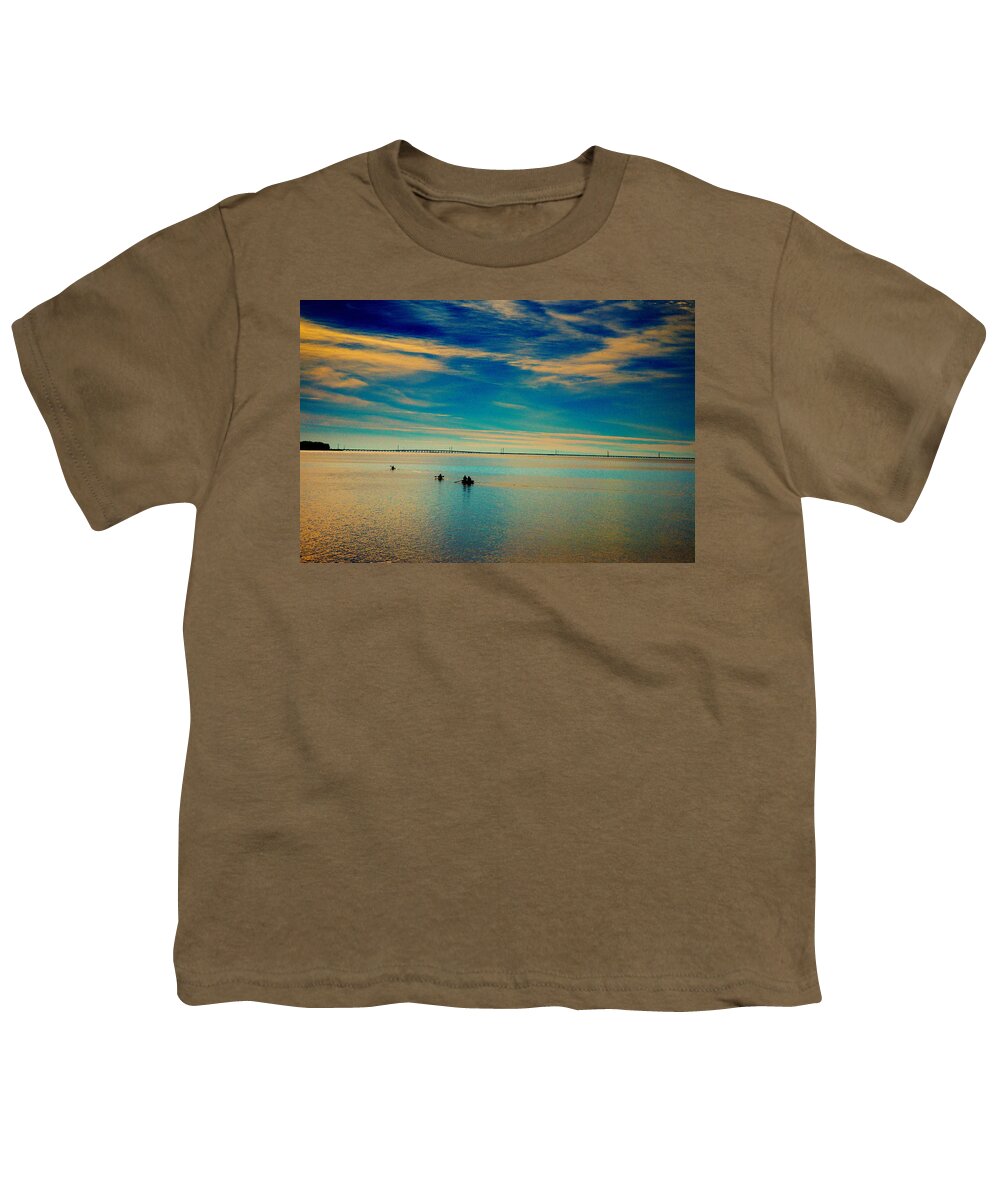 Boaters On The Sound Prints Youth T-Shirt featuring the photograph Boaters On The Sound by John Harding