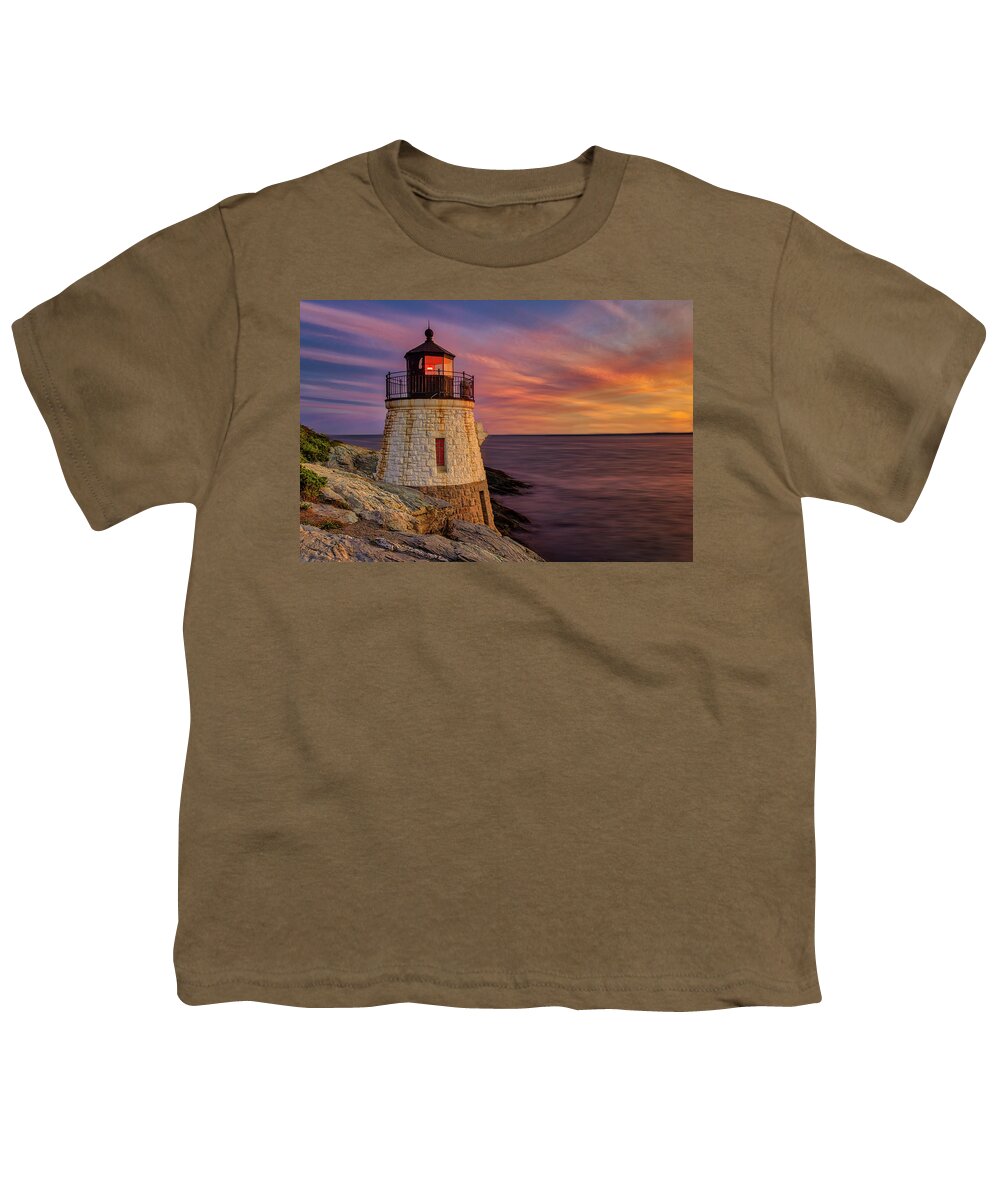 Castle Hill Lighthouse Youth T-Shirt featuring the photograph Castle Hill Lighthouse RI by Susan Candelario