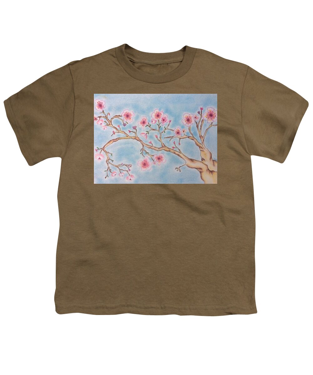 Cherry Youth T-Shirt featuring the pastel Cherry Blossom Branches by Joanna Smith
