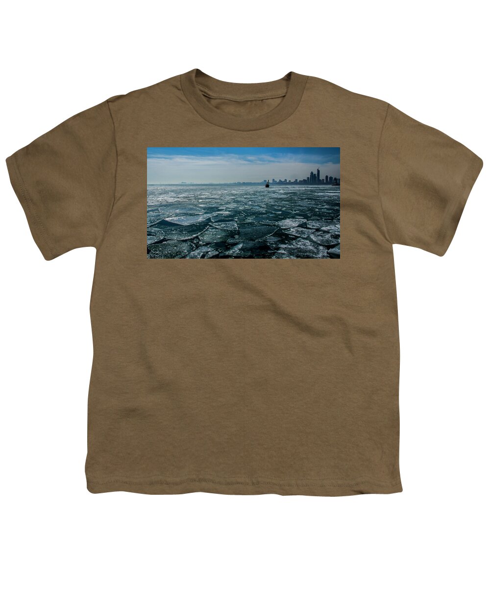 Chicago Youth T-Shirt featuring the photograph Chicago in winter by Stuart Manning