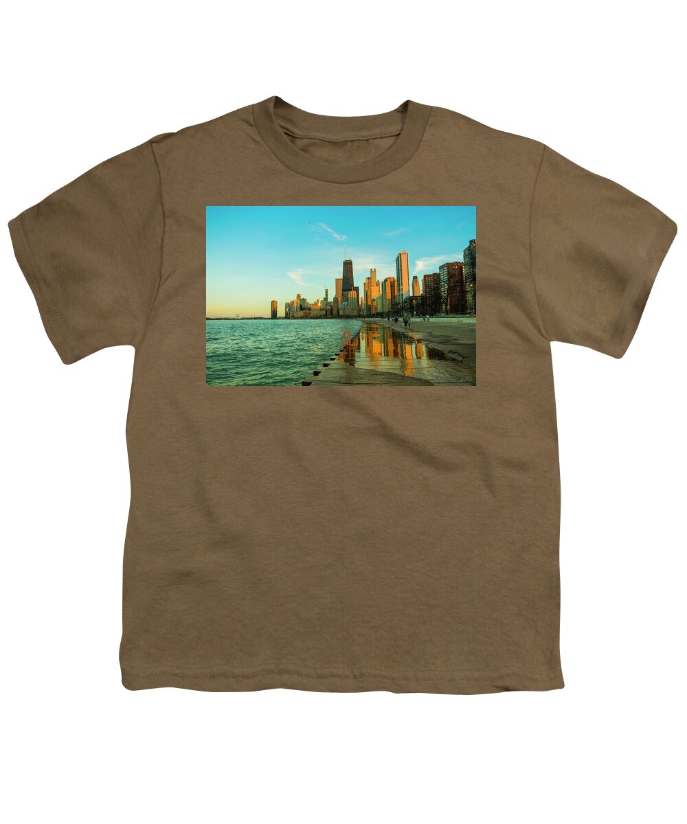 Chicago Youth T-Shirt featuring the photograph Chicago Reflections by Bobby K