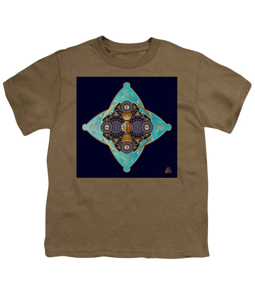 Mandala Youth T-Shirt featuring the digital art Circumplexical No 4060 by Alan Bennington