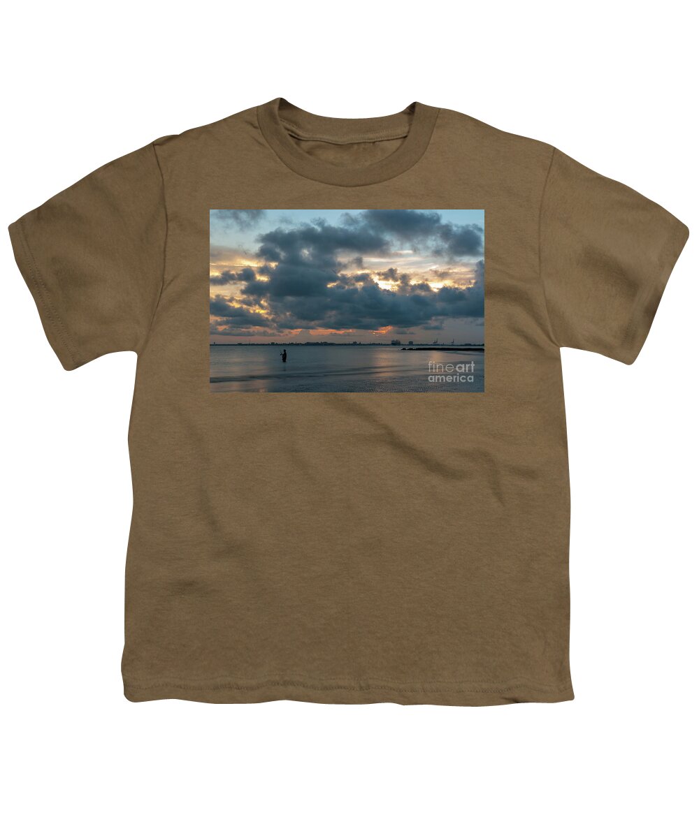Fishing Youth T-Shirt featuring the photograph Coastal Fishing - Charleston South Carolina by Dale Powell