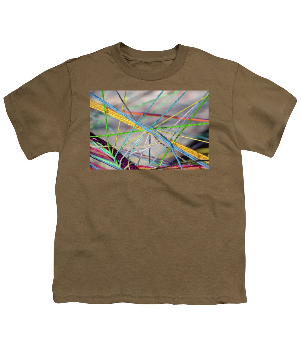Yarn Youth T-Shirt featuring the photograph Colorful Yarn by Laura Smith
