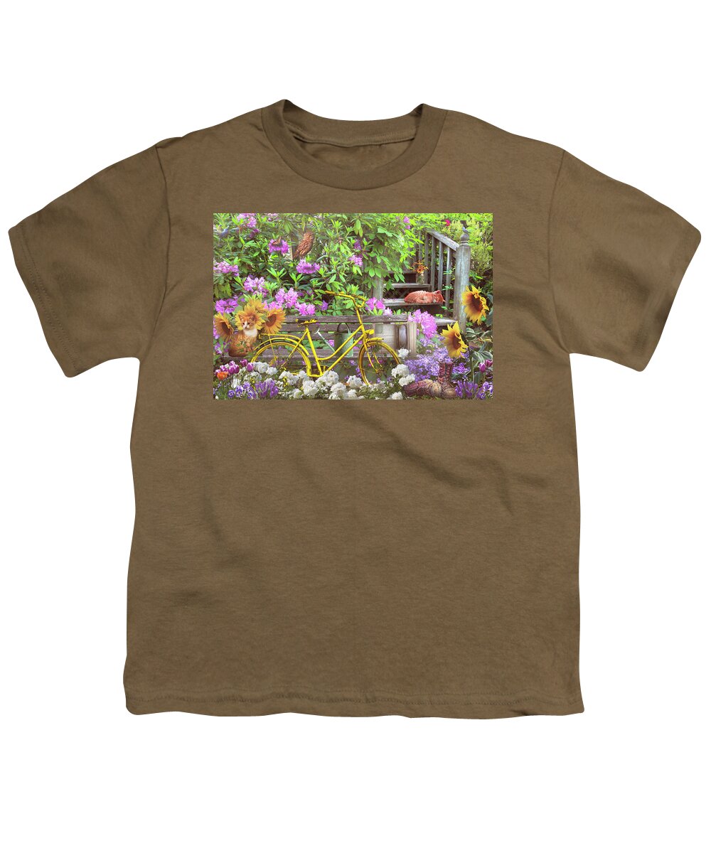 Barn Youth T-Shirt featuring the photograph Come Play in the Pretty Garden by Debra and Dave Vanderlaan