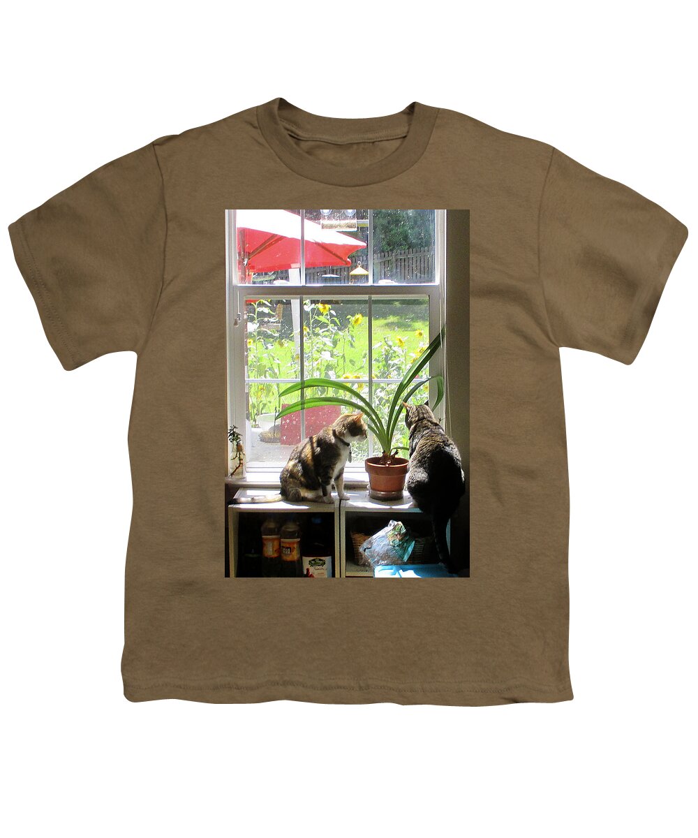 Cats At The Window Youth T-Shirt featuring the photograph Contempt Prior to Investigation by David Zimmerman