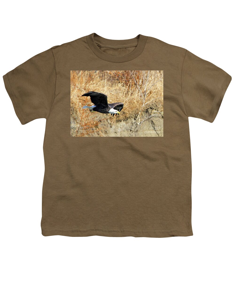 Bald Eagle Youth T-Shirt featuring the photograph Eagle in Flight by Paula Guttilla
