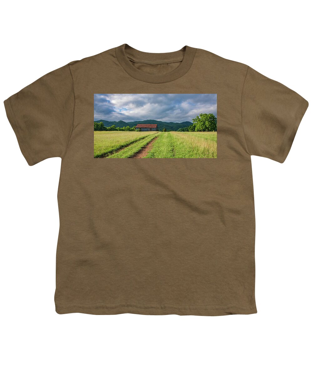 Rural Youth T-Shirt featuring the photograph Farm in the Foothills by Marcy Wielfaert
