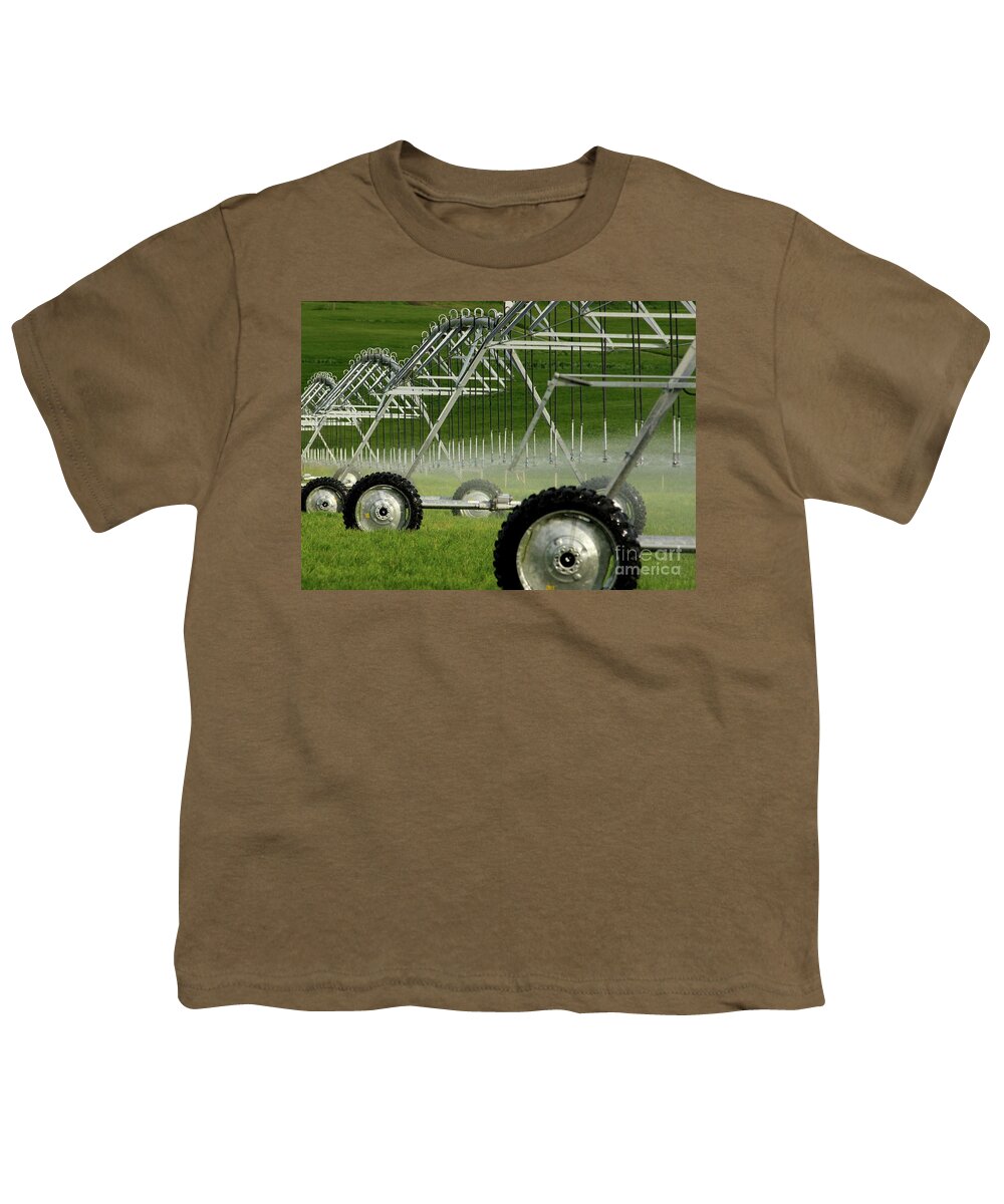 Montana Youth T-Shirt featuring the photograph Farm Irrigation by Terri Brewster