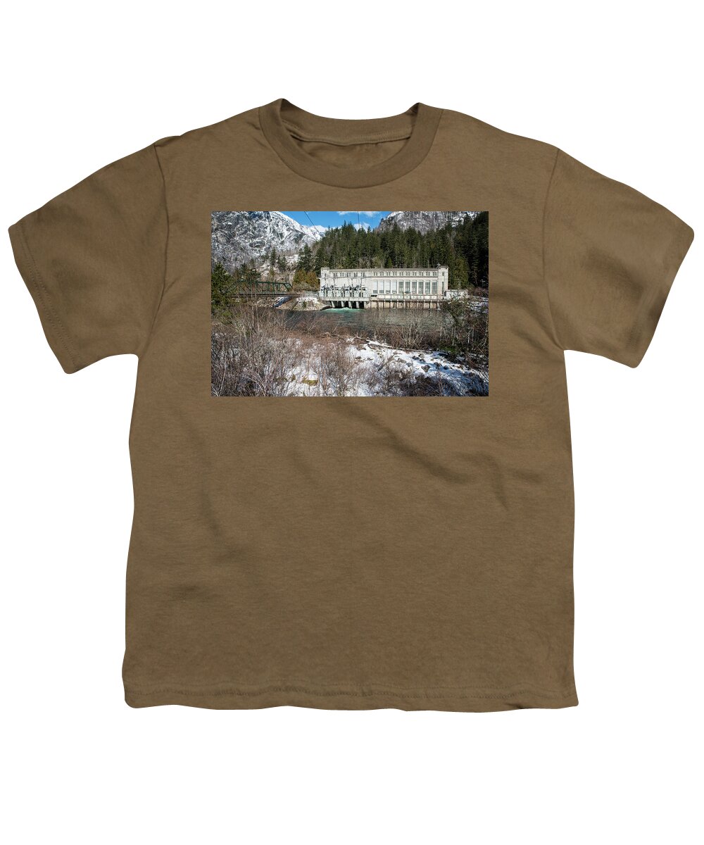 February Snow At Gorge Power House Youth T-Shirt featuring the photograph February Snow at Gorge Power House by Tom Cochran