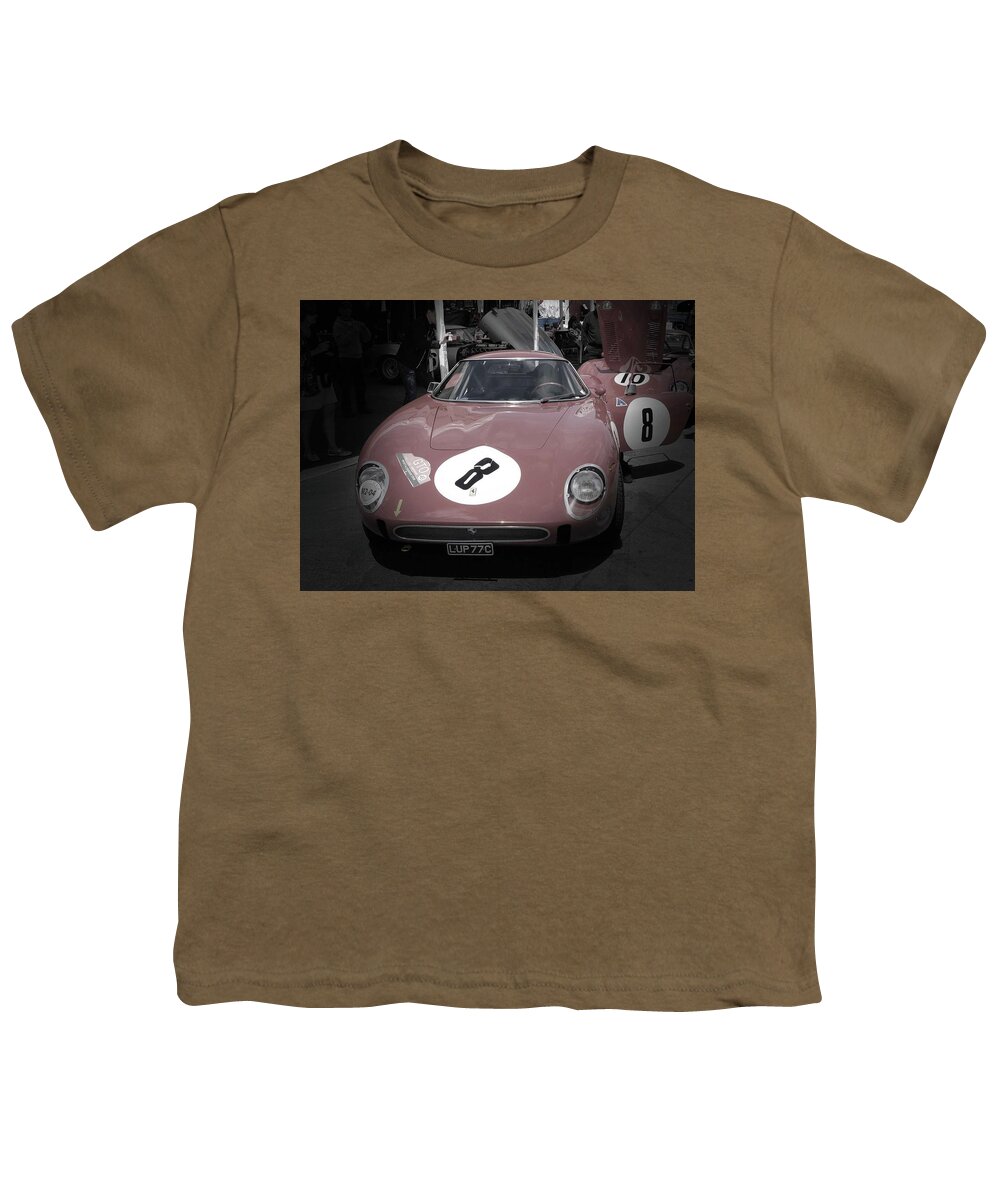  Youth T-Shirt featuring the pyrography Ferrari before the race by Naxart Studio