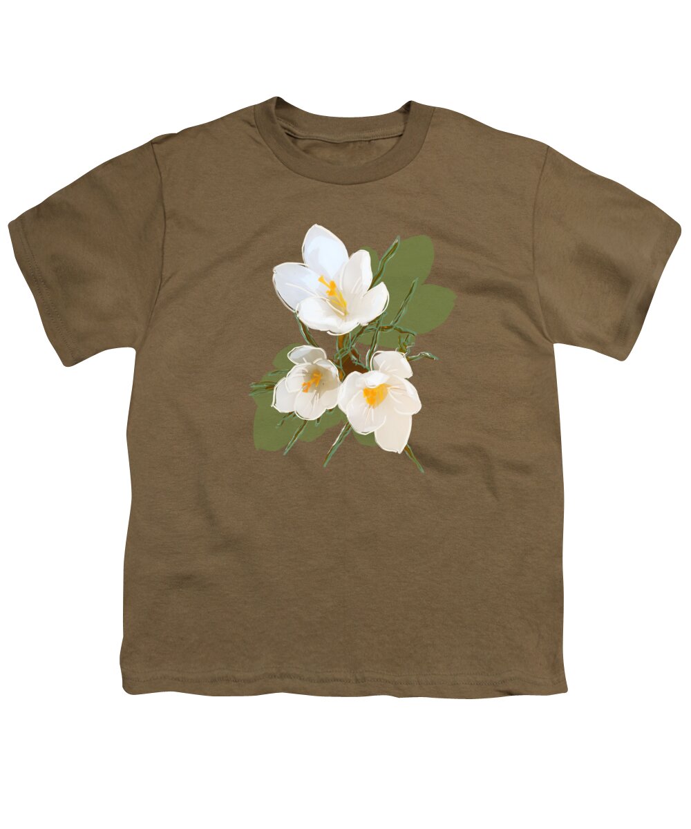 Flowers Youth T-Shirt featuring the mixed media Flower Blossom ONE by BFA Prints