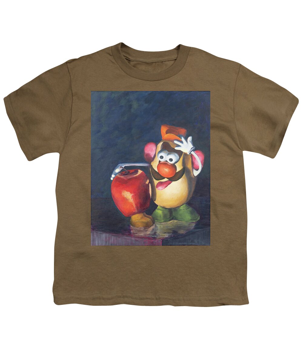 Acrylic Youth T-Shirt featuring the painting Forbidden Fruit by Nancy Strahinic