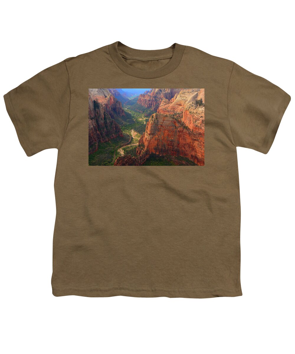 Observation Point Youth T-Shirt featuring the photograph From Observation Point by Raymond Salani III