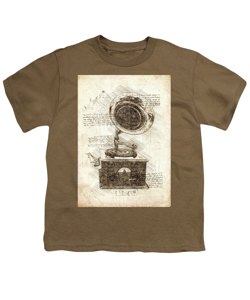 erektion Hører til bang Gramophone sketch Youth T-Shirt for Sale by Northpoint Prints