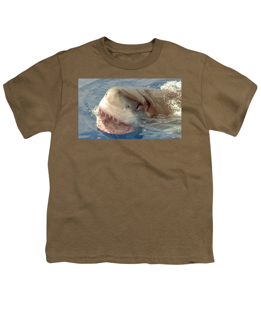 Shark Youth T-Shirt featuring the photograph Great White Shark by David Shuler