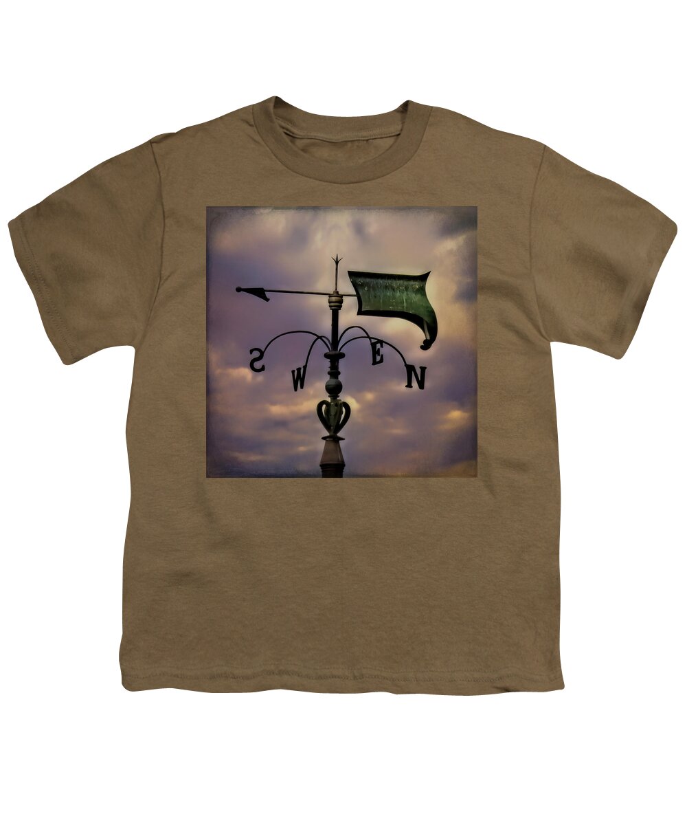 Weather Vane Youth T-Shirt featuring the photograph Hand Forged Medieval Weather Vane by Leslie Montgomery