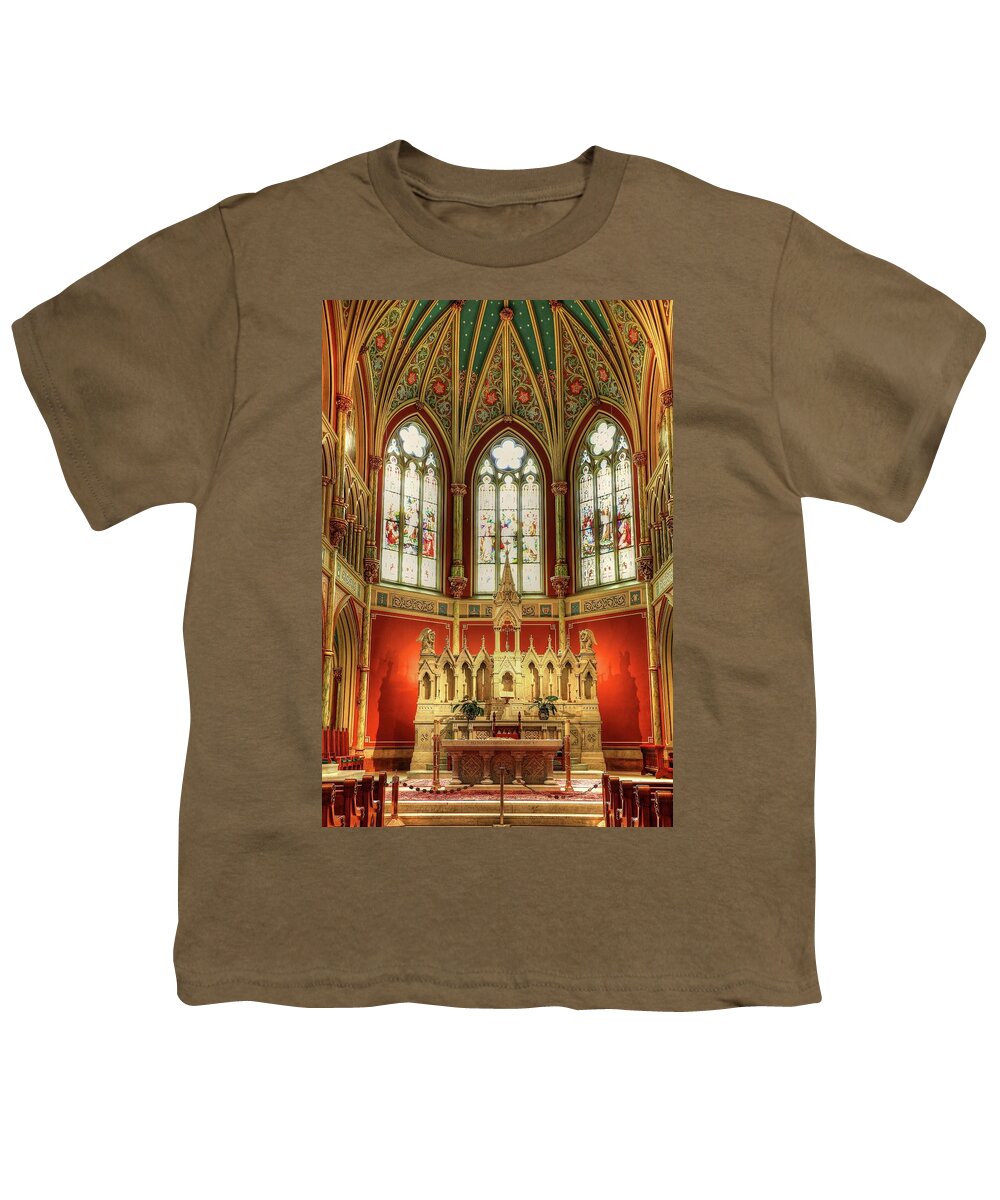 Cathedral St John The Baptist Church Youth T-Shirt featuring the photograph Inside The Cathedral Of St. John The Baptist by Carol Montoya