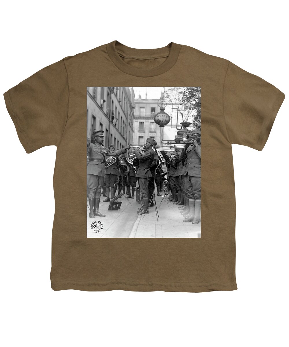 1910s Youth T-Shirt featuring the photograph Jazz For Wounded Soldiers by Underwood Archives