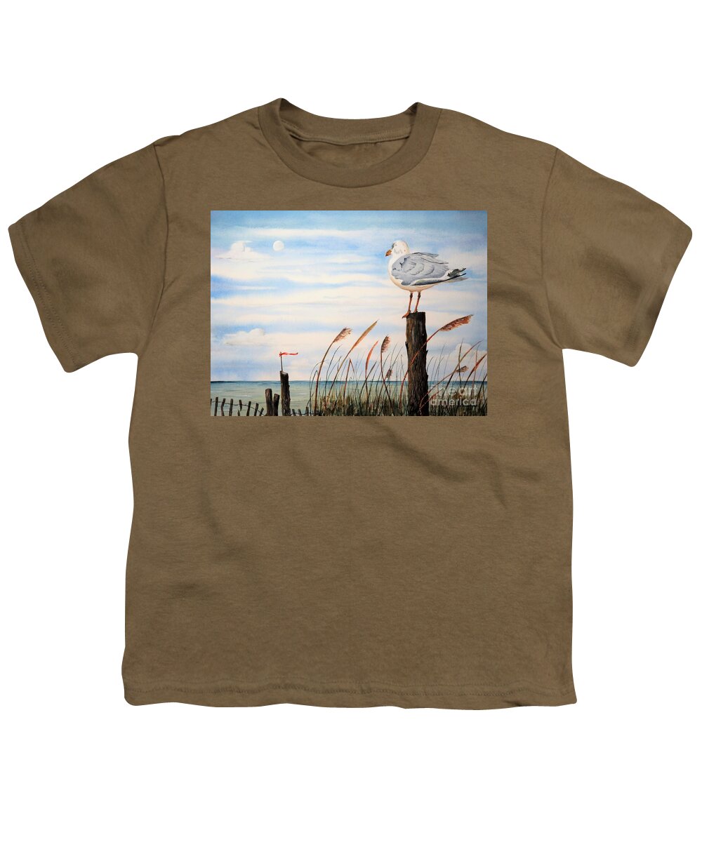 Seagull Youth T-Shirt featuring the painting Jersey Gull by Joseph Burger