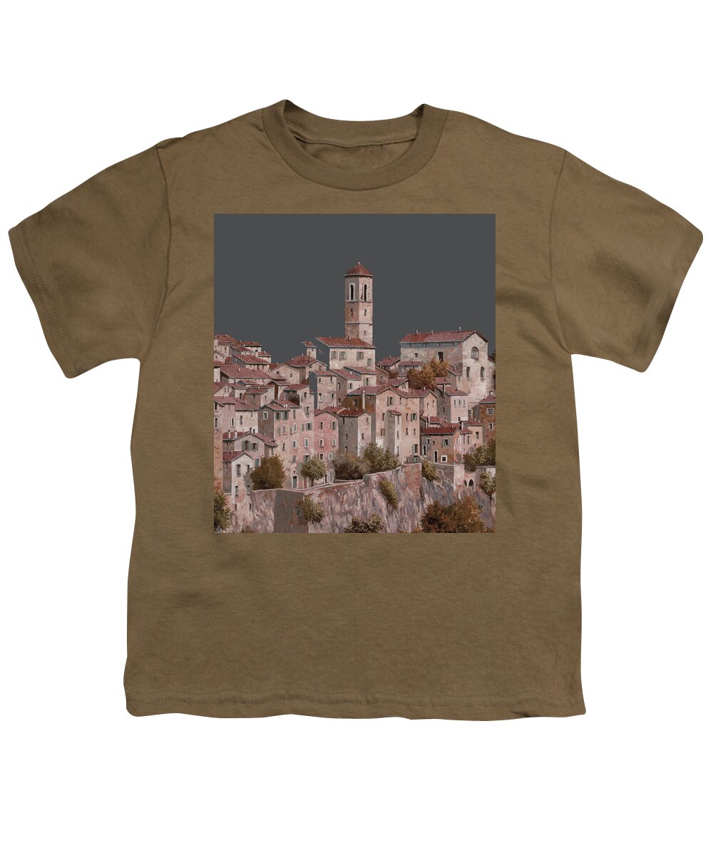 Village Youth T-Shirt featuring the painting La Facciata Scomparsa by Guido Borelli