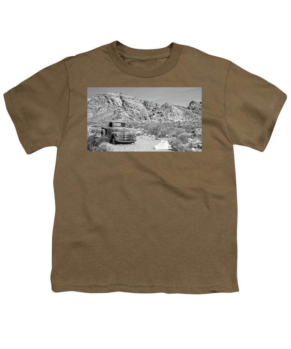 Route 66 Youth T-Shirt featuring the photograph Last Gasp in the Desert by Edward Fielding