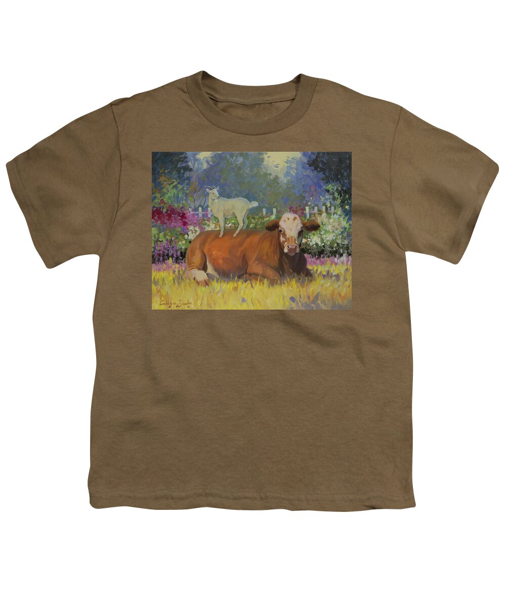 Farm Animals Youth T-Shirt featuring the painting Life is Good by Carolyne Hawley