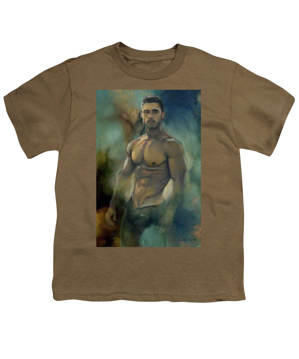 Male Youth T-Shirt featuring the digital art Lincoln by Richard Laeton