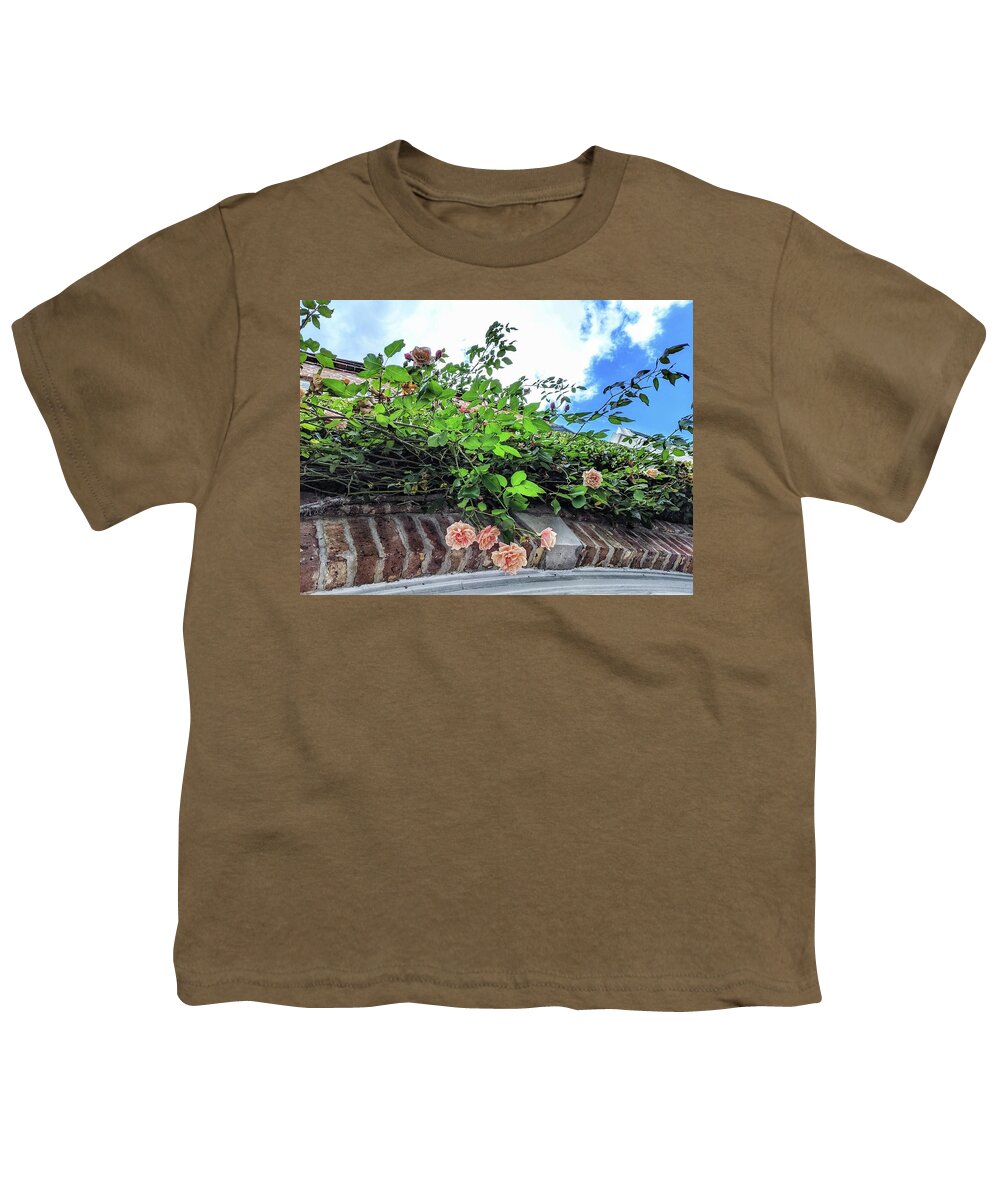 Peach Flowers Youth T-Shirt featuring the photograph Look Up by Portia Olaughlin