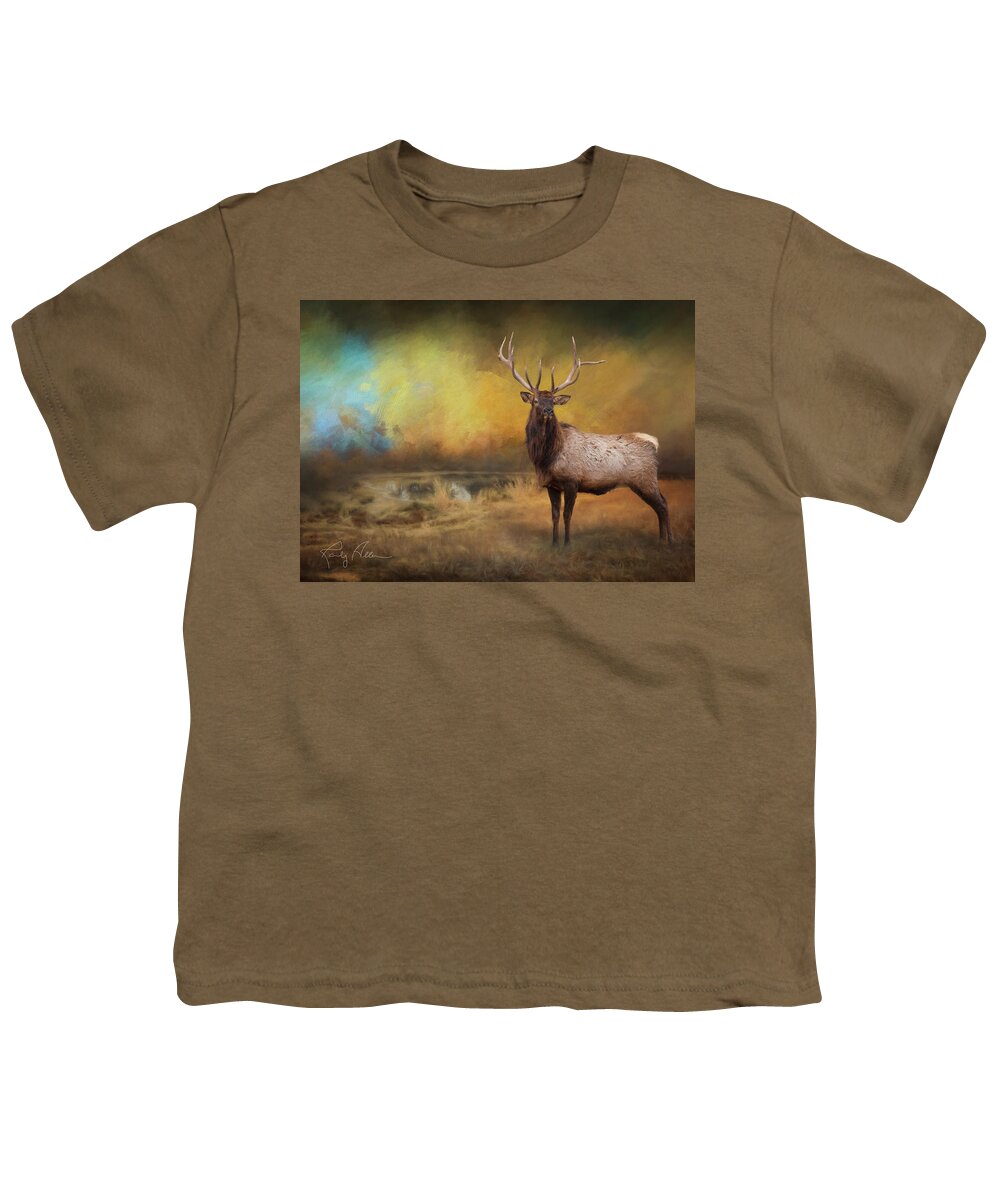 Bull Elk Youth T-Shirt featuring the photograph Morning Bugler by Randall Allen