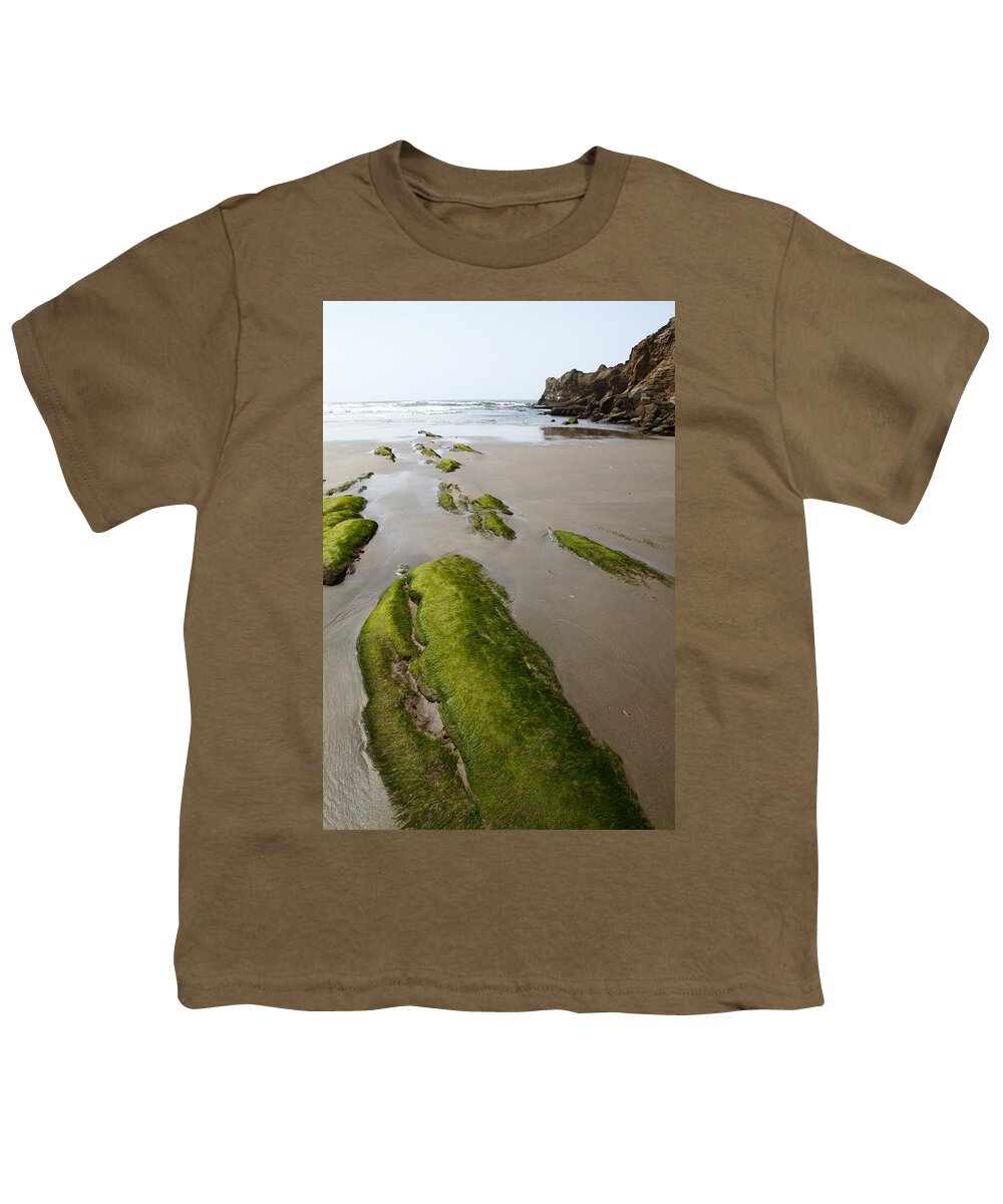 Moss; Ocean; Beach; Scenery; Pathway; Geology Youth T-Shirt featuring the photograph Moss Path by Tammy Hankins