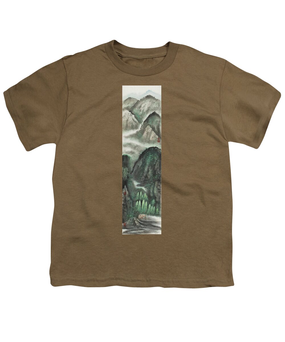 Chinese Watercolor Youth T-Shirt featuring the painting The Four Seasons Version 2 - Summer by Jenny Sanders