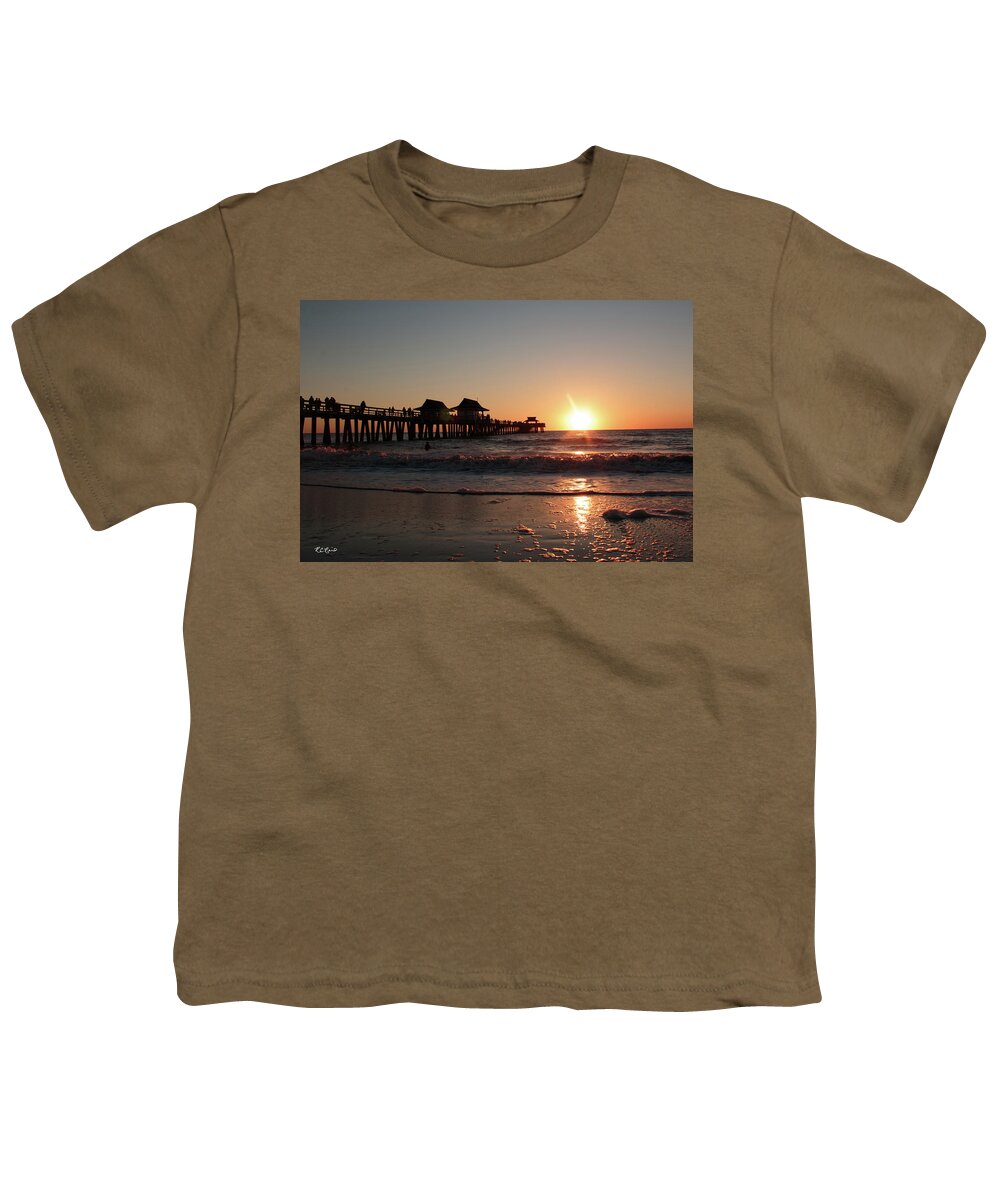 Florida Youth T-Shirt featuring the photograph Naples Sunsets - Busy Naples Pier at Sunset by Ronald Reid