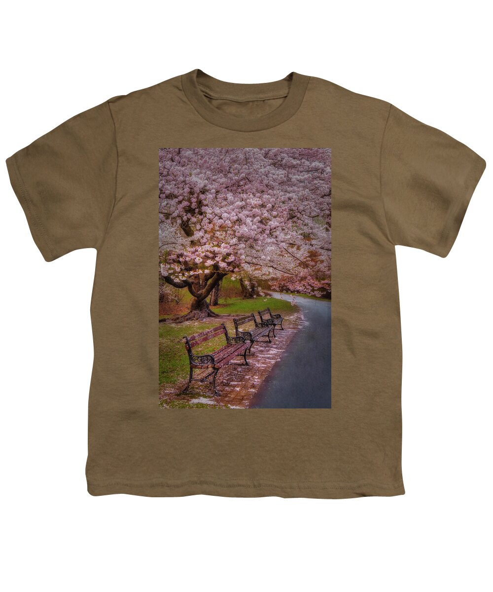 Cherry Blossom Youth T-Shirt featuring the photograph Natures After Party Confetti by Susan Candelario