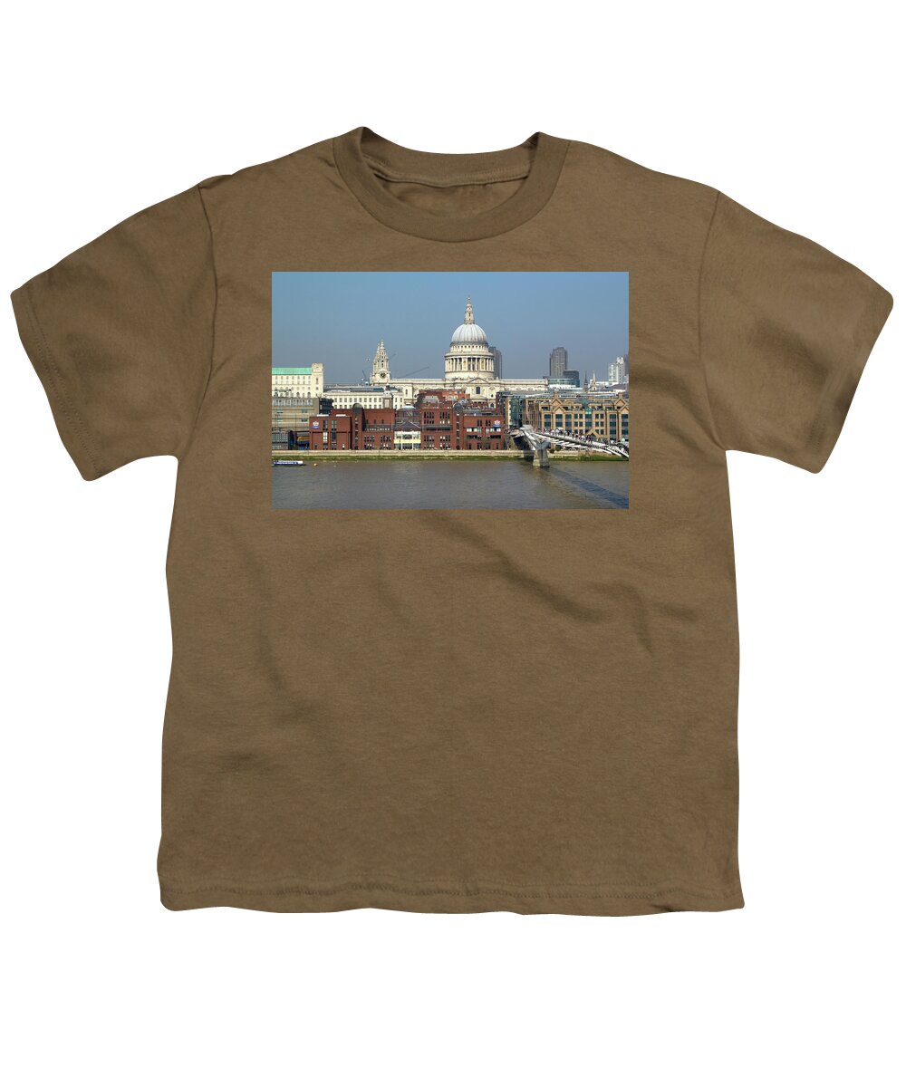 Bankside Youth T-Shirt featuring the photograph Picturesque City of London skyline by Seeables Visual Arts