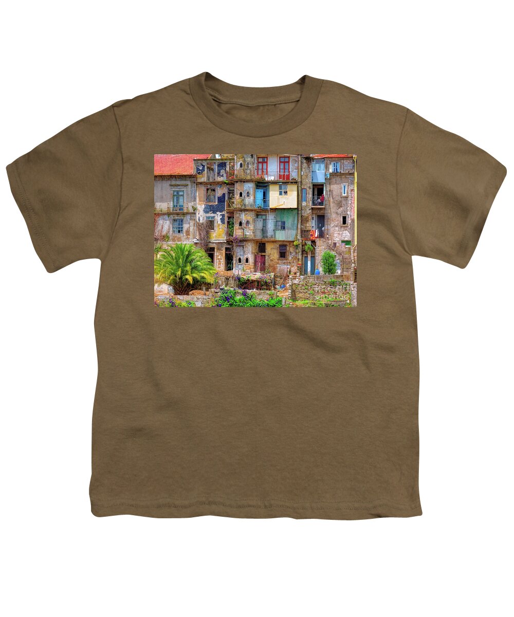 Porto Youth T-Shirt featuring the photograph Porto 11 Houses by Leigh Kemp