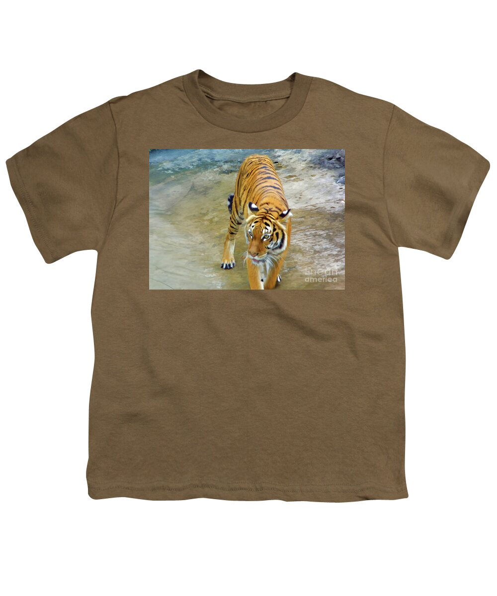 Tiger Youth T-Shirt featuring the photograph Prowling Tiger by D Hackett