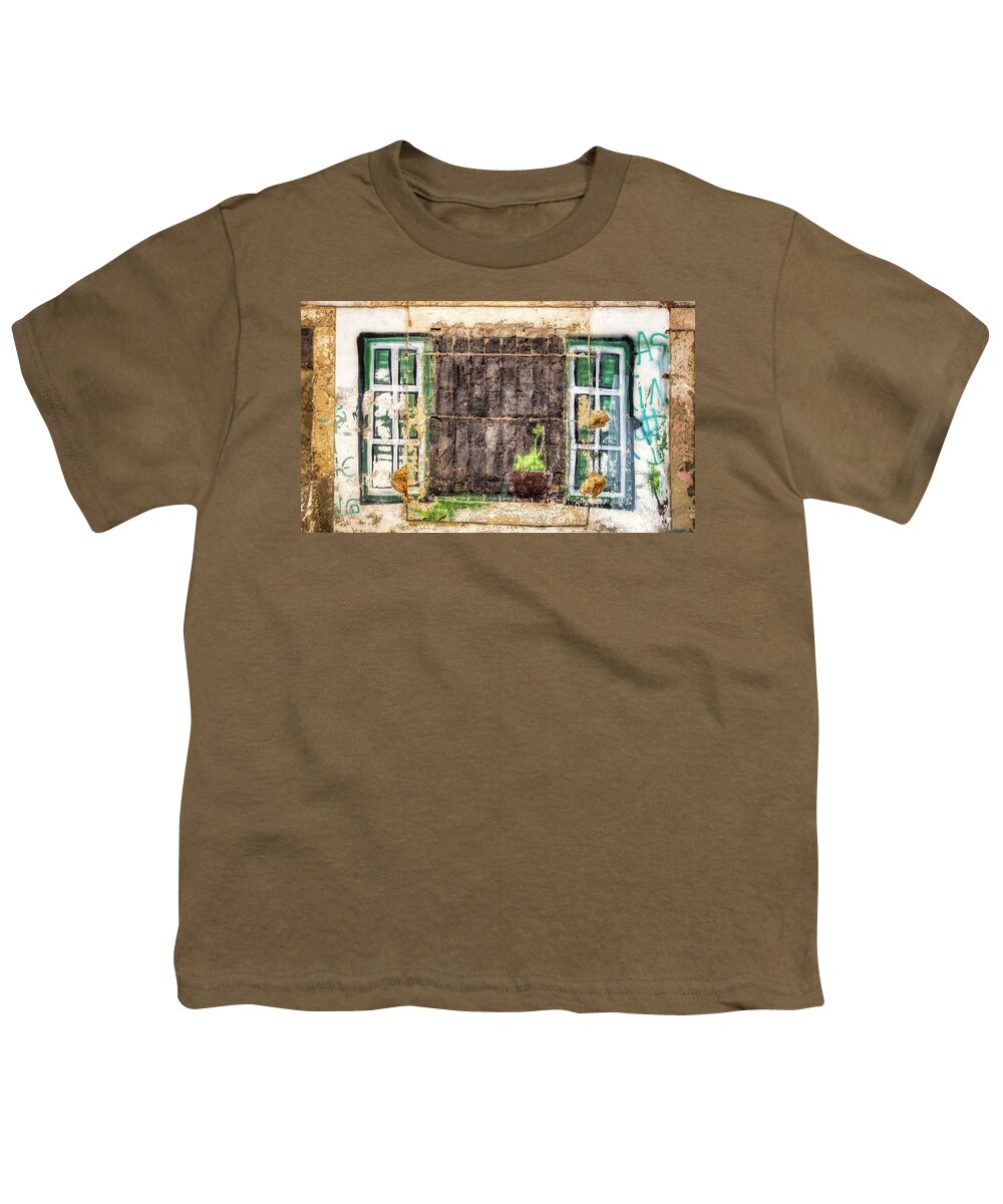 Painted Window Youth T-Shirt featuring the photograph Replacement window by Micah Offman